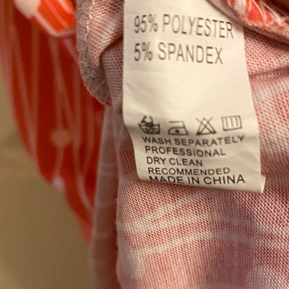 Stylish Orange Geometric Short Sleeve Top - Picture 9 of 10